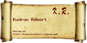 Kudron Róbert névjegykártya