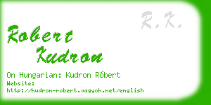 robert kudron business card